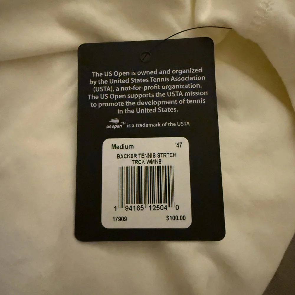 US Open Tennis track jacket NWT (cream/light blue) - Picture 4 of 4